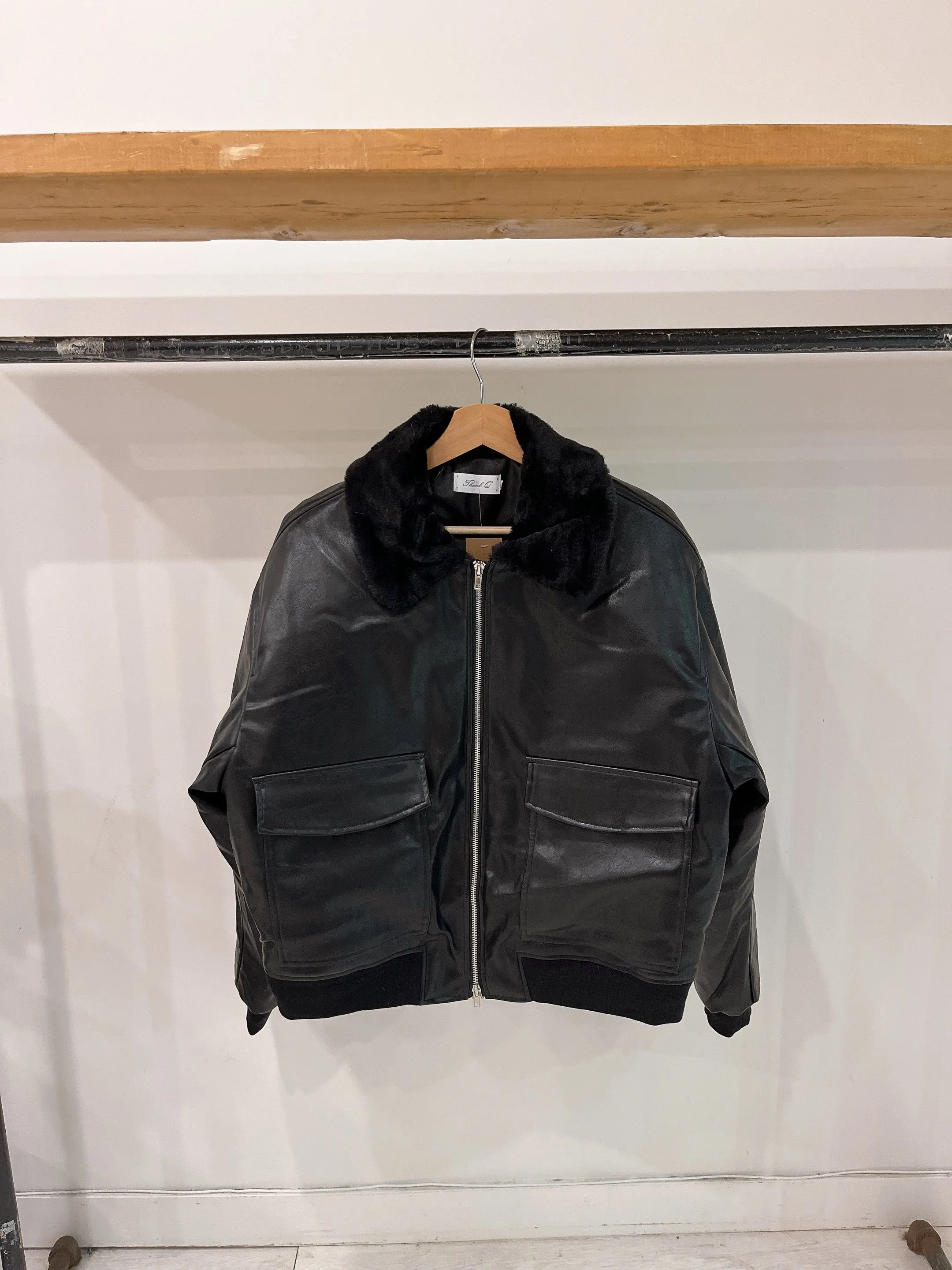 FIX Padded vegan leather jacket