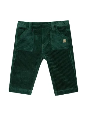 Front Pocket Green Corduroy Pant