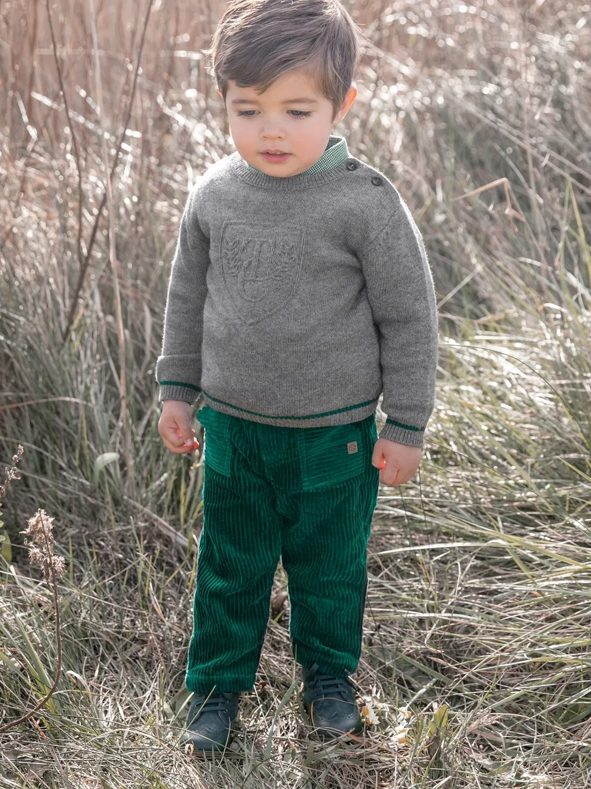 Front Pocket Green Corduroy Pant