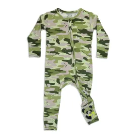 Green Camo Bamboo Convertible Footie