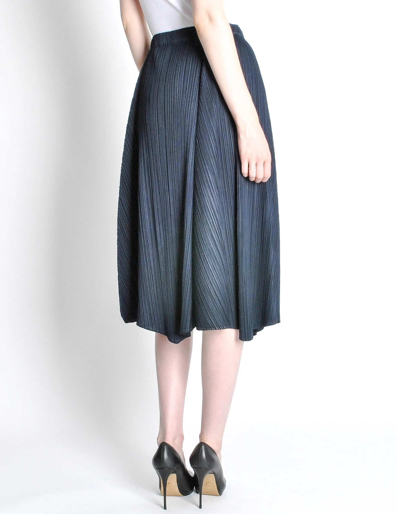 Issey Miyake Pleats Please Deep Blue Pleated Skirt