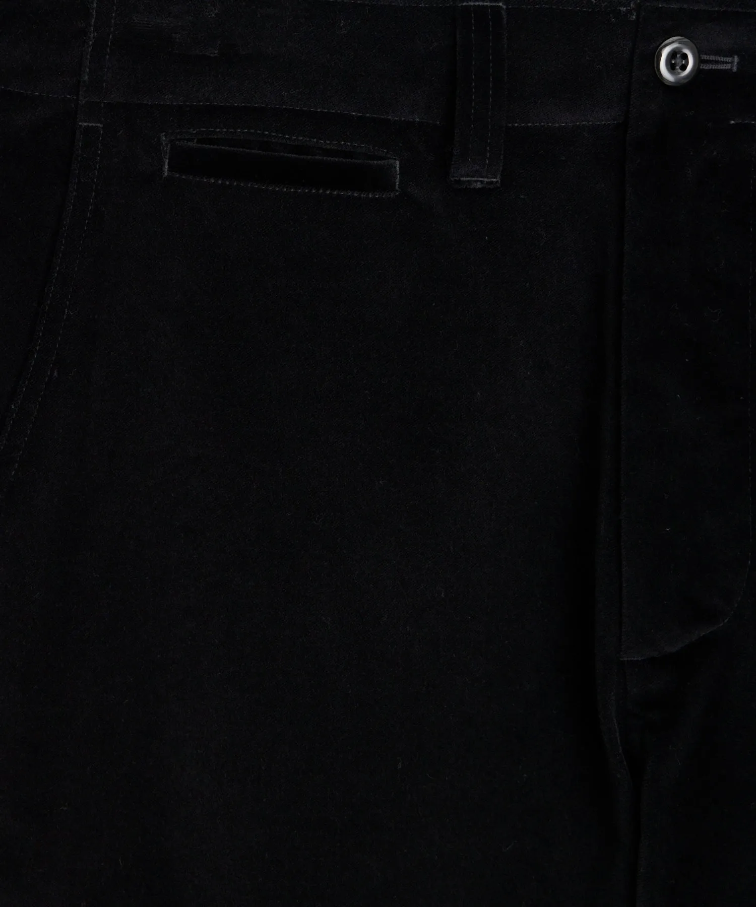 Italian Relaxed Velvet Trouser in Black