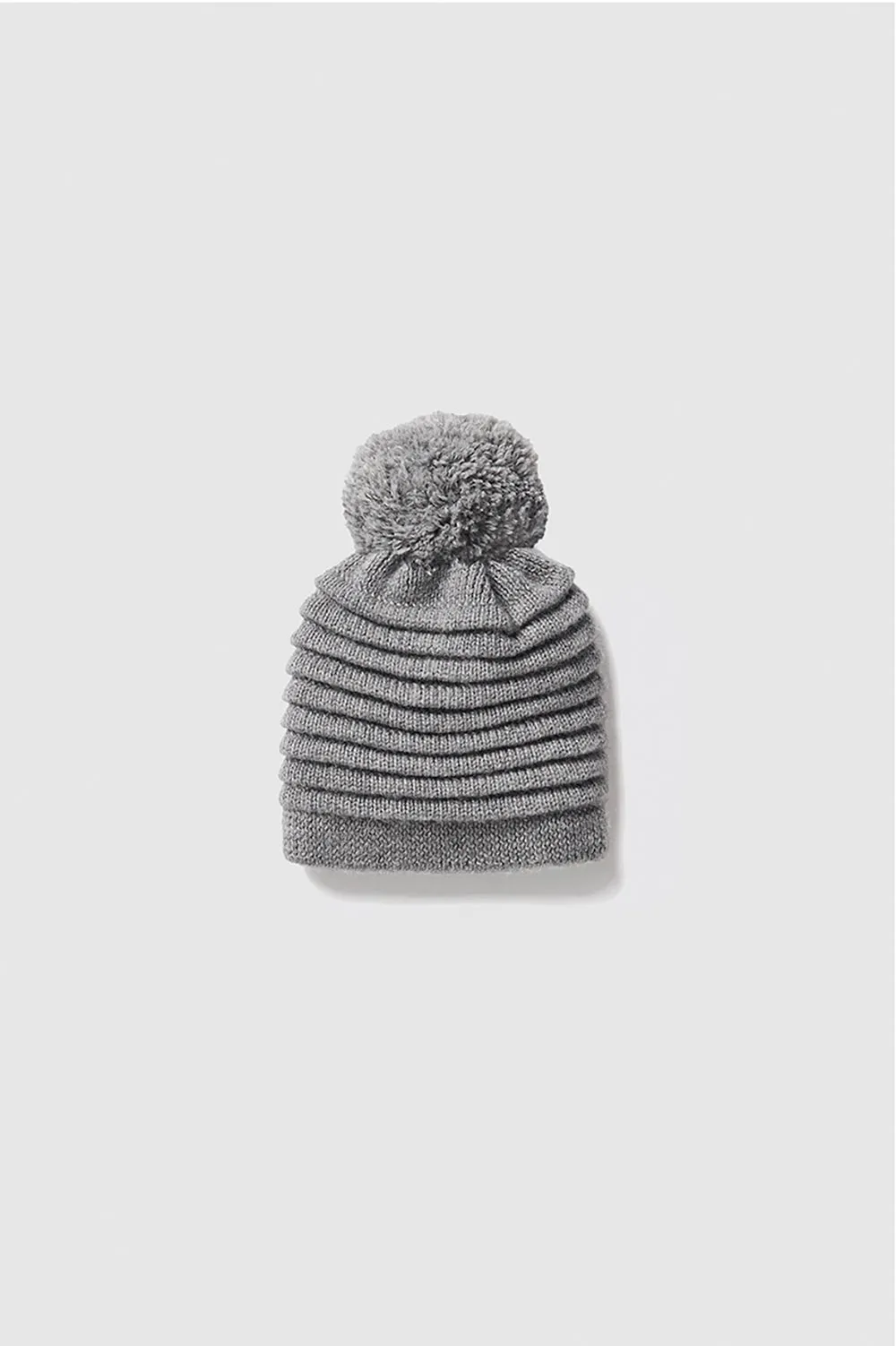 Kids (4-5 Years) Ribbed Hat with Oversized Knit Pompon