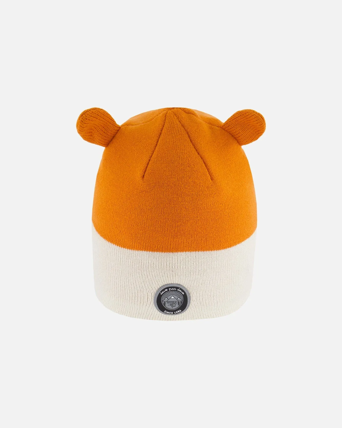 Knit Hat Orange Fox Face by Deux par Deux