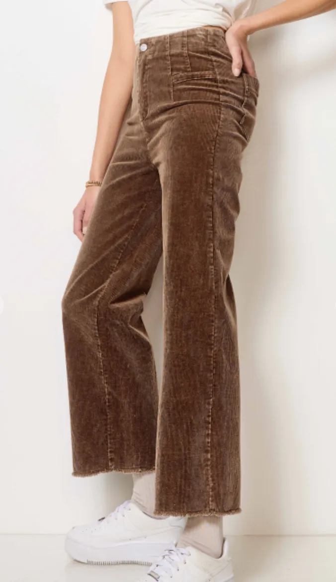 La Miel Mineral Washed Raw Edge Corduroy Pants