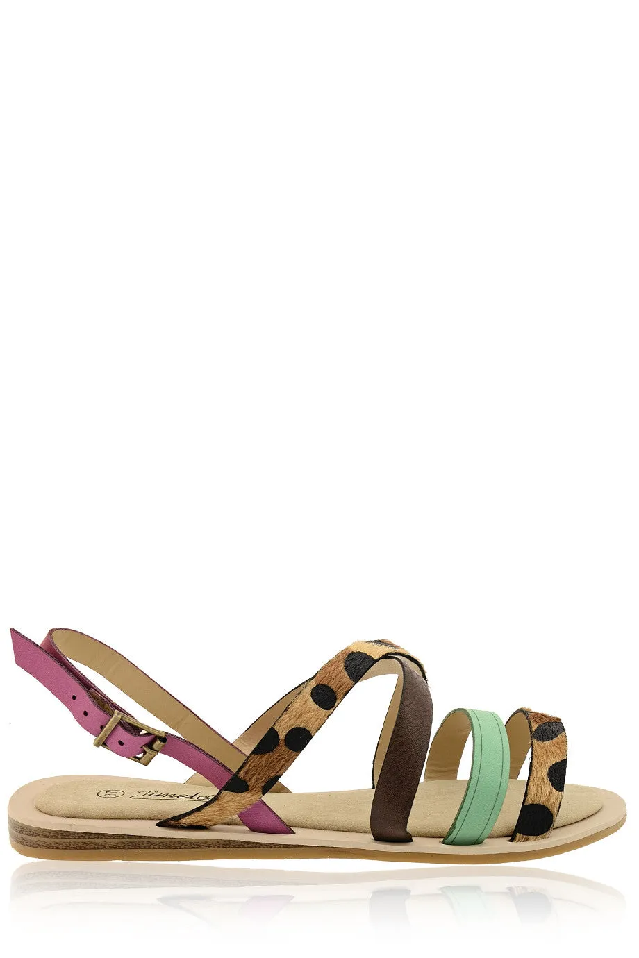 LEOPARD Green Fuchsia Sandals