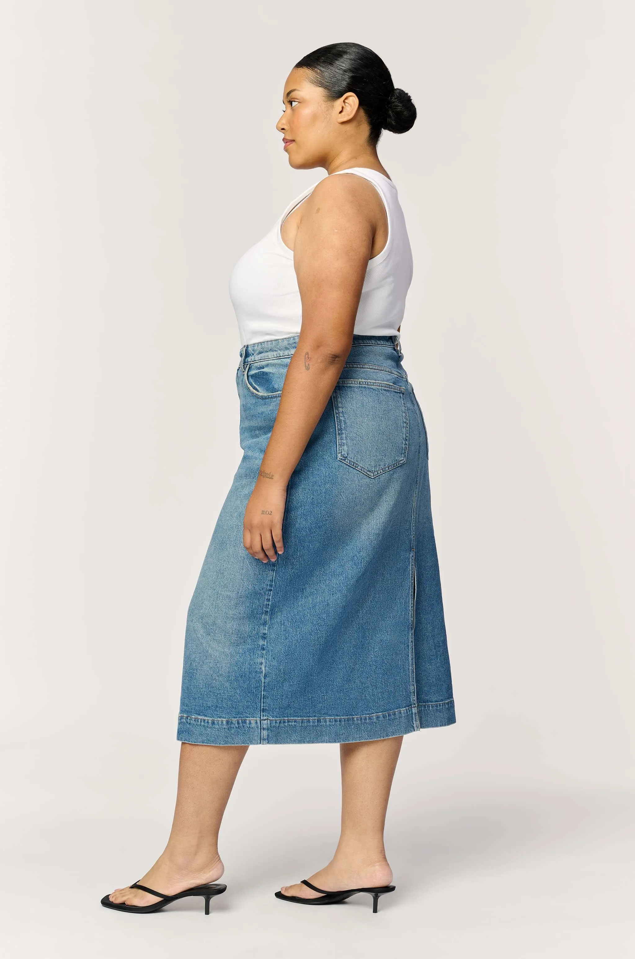 LIN PLUS - DENIM SKIRT | ROCKAWAY