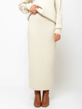 Line Quilt Skirt - Raw White