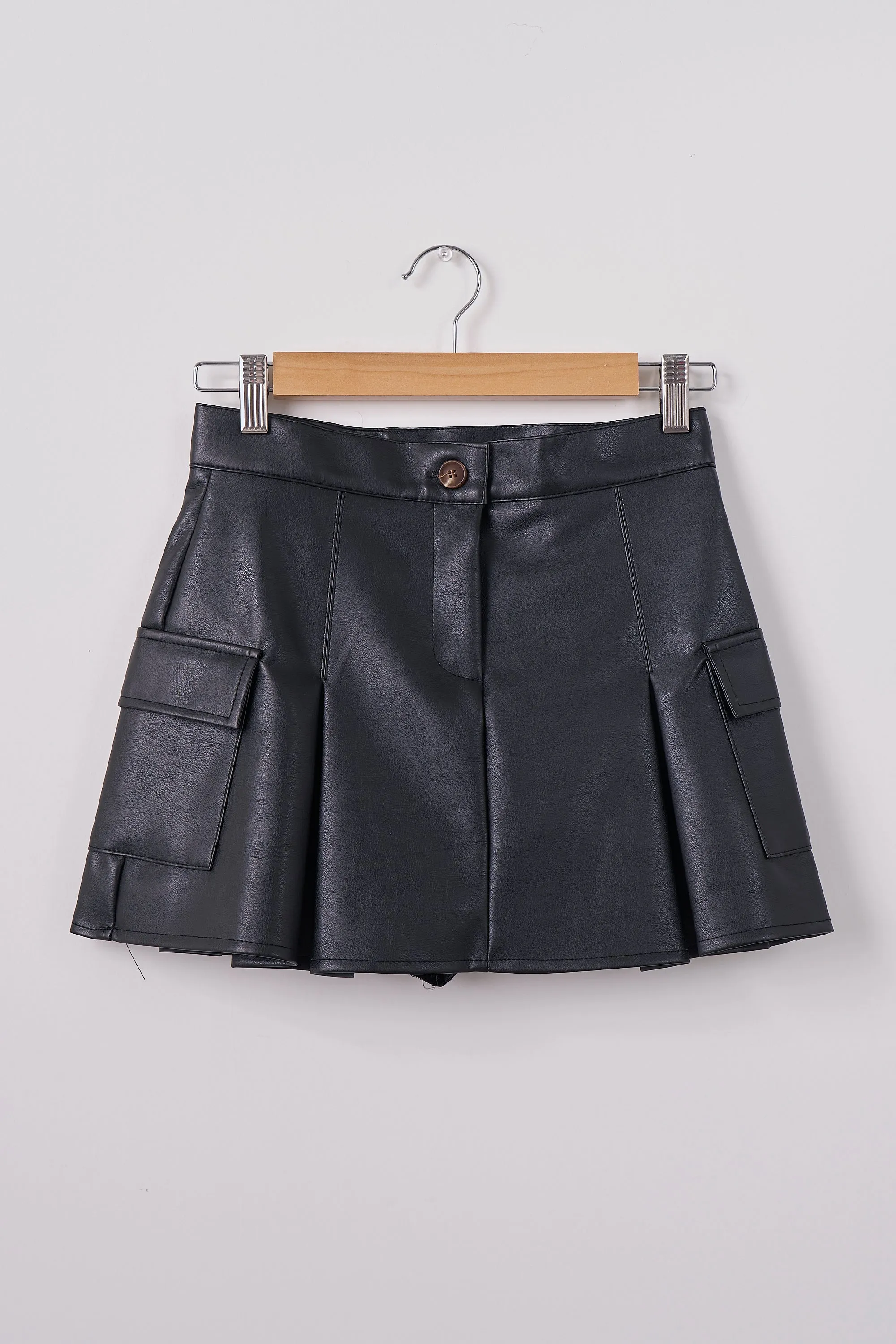 Liz Pleather Mini Skort