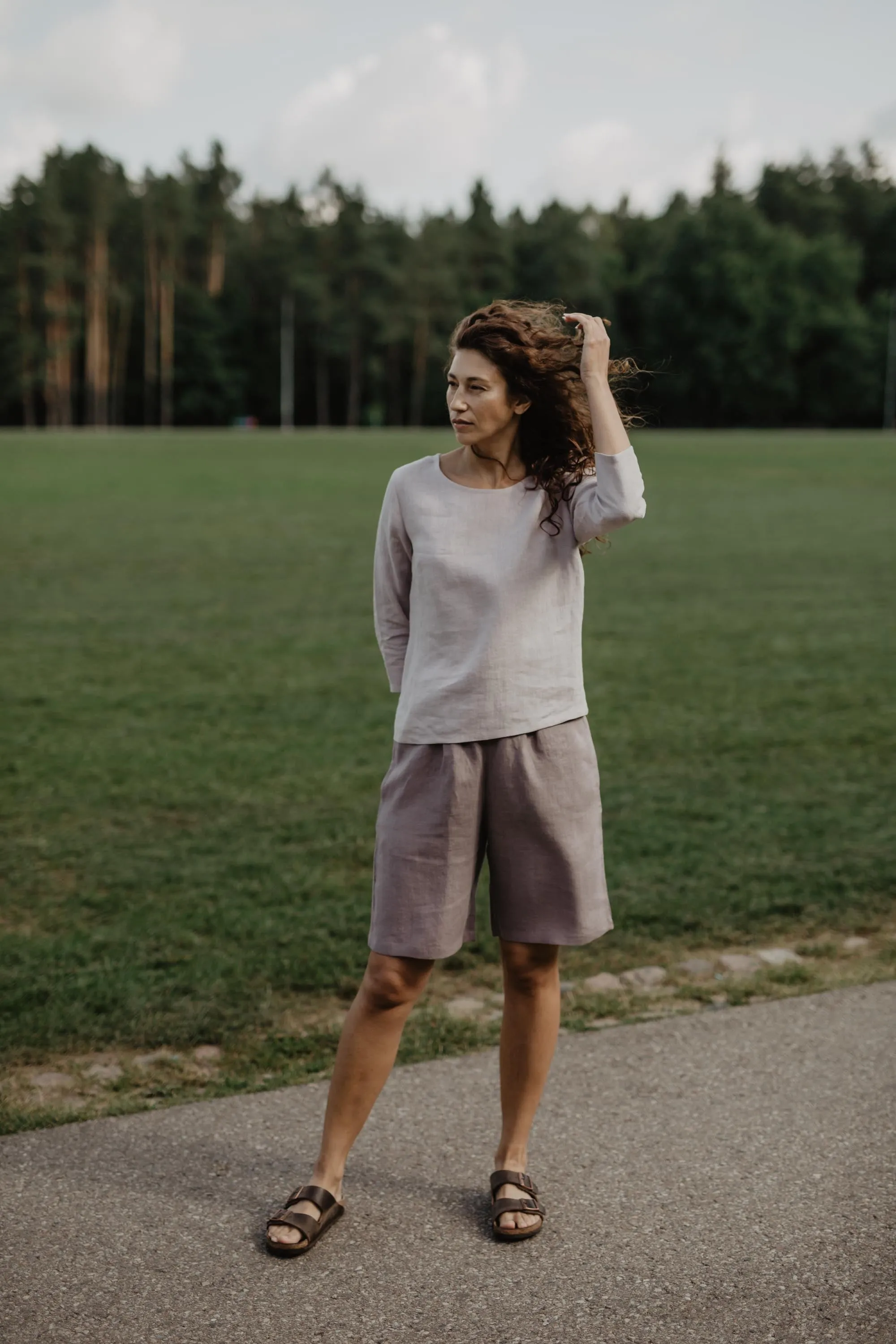 Long linen shorts MATILDA by AmourLinen