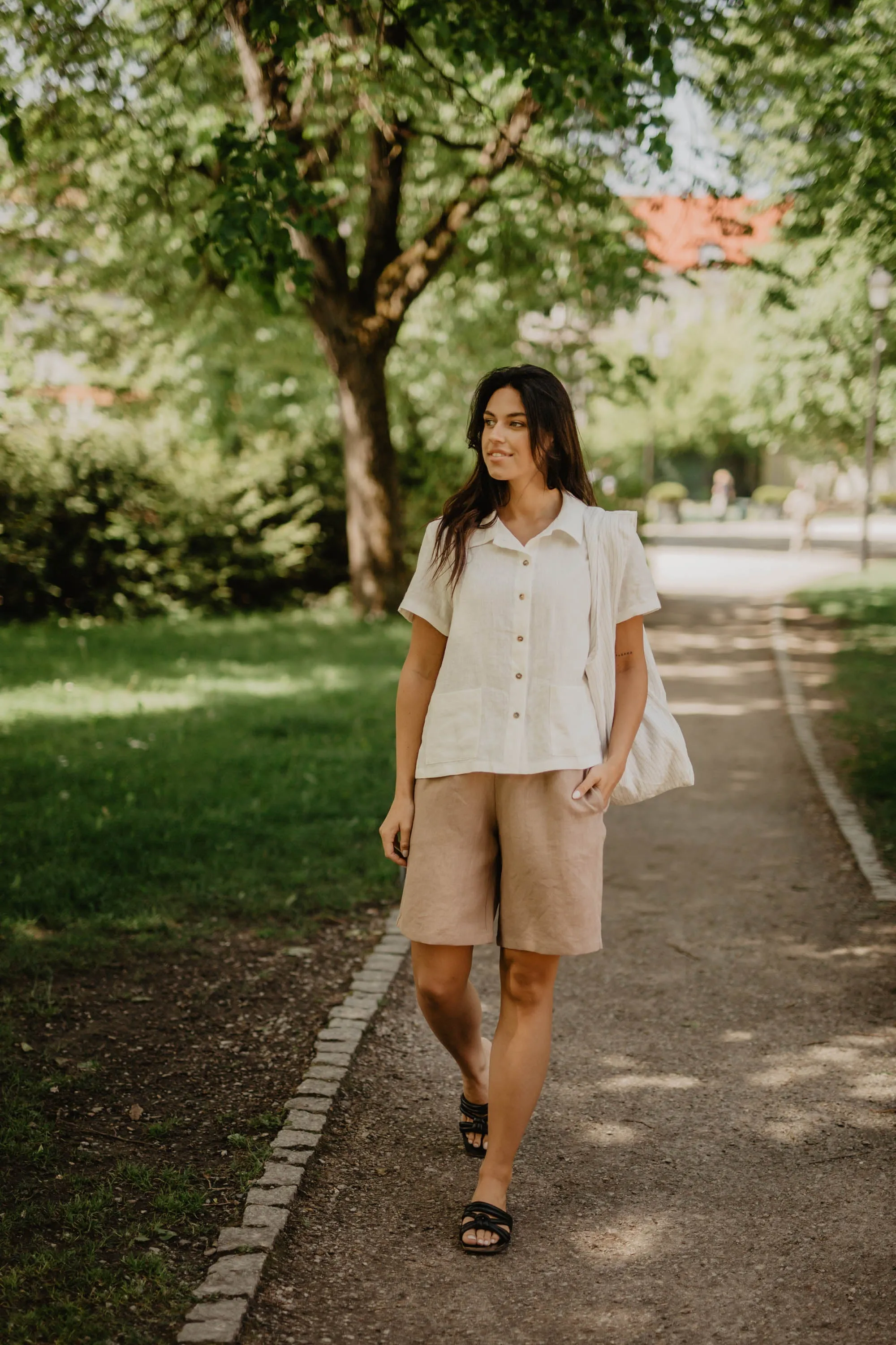 Long linen shorts MATILDA by AmourLinen