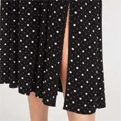 Long Oxford Spot Pleated Skirt