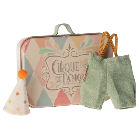 Maileg - Clown clothes in suitcase – little brother mouse