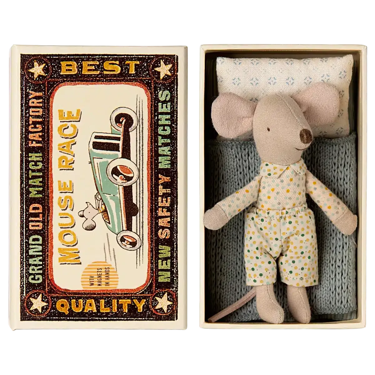 Maileg - Little brother mouse in matchbox - Spotty