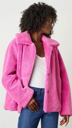 MELANI Sherpa Jacket in Fuchsia