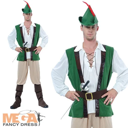 Mens Robin Hood Fancy Dress Medieval Costume