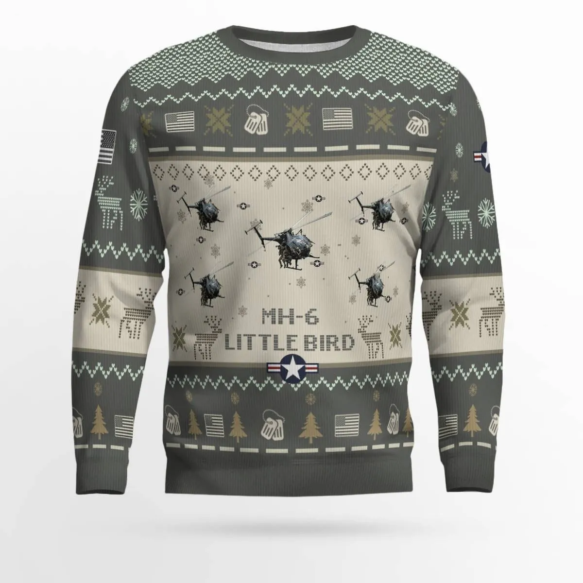 MH-6 Little Bird MH6 Aircraft Ugly Sweater, Ugly Sweater Christmas Shirt for Men Dad Veteran