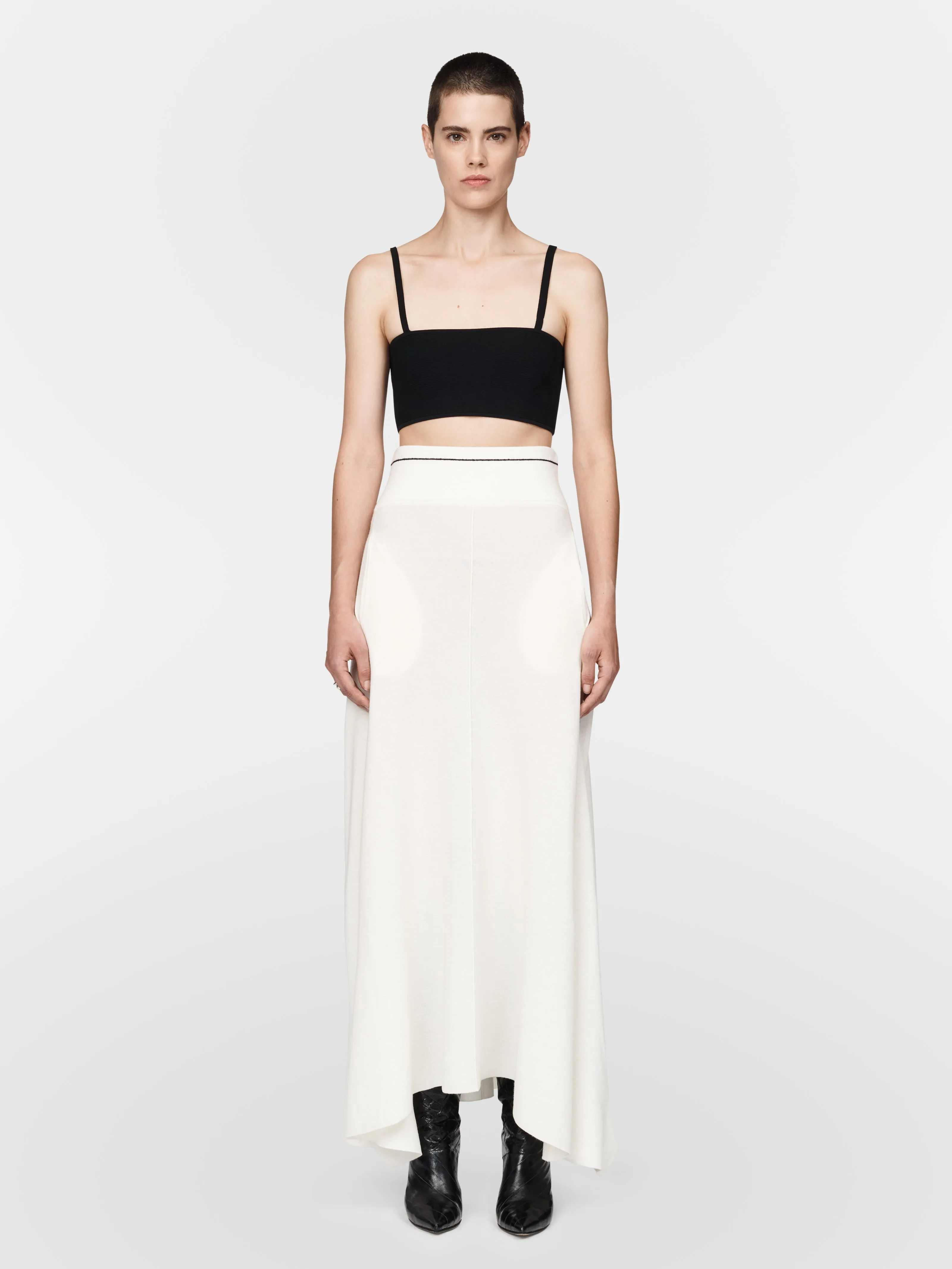 Midi Flare Skirt in Ivory