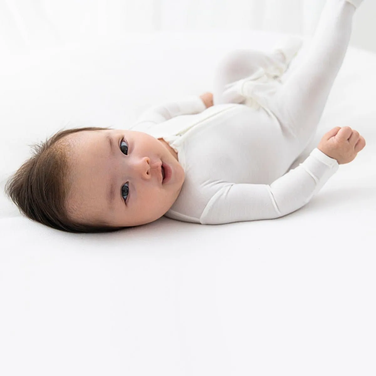 Milk White Bamboo Convertible Footie