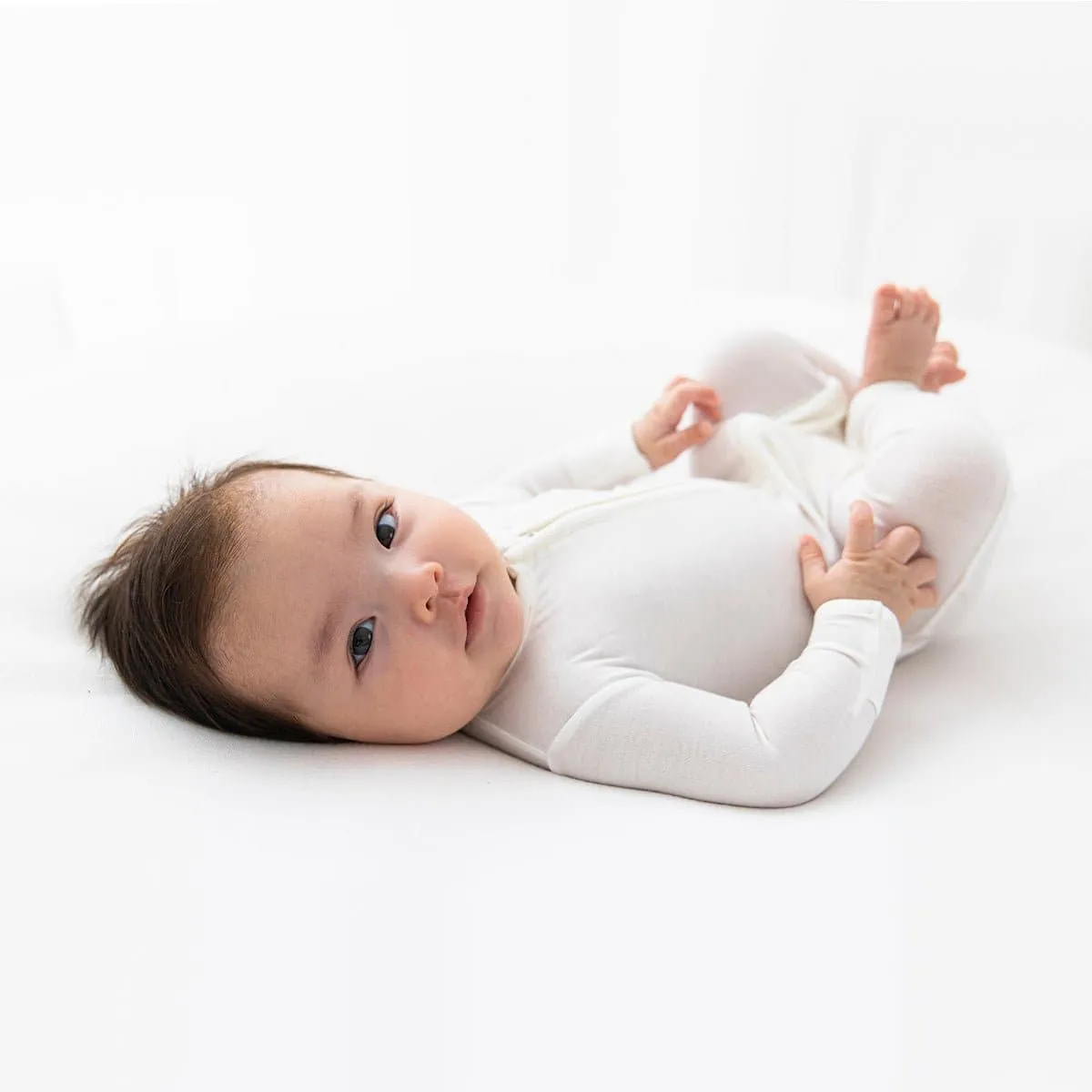 Milk White Bamboo Convertible Footie