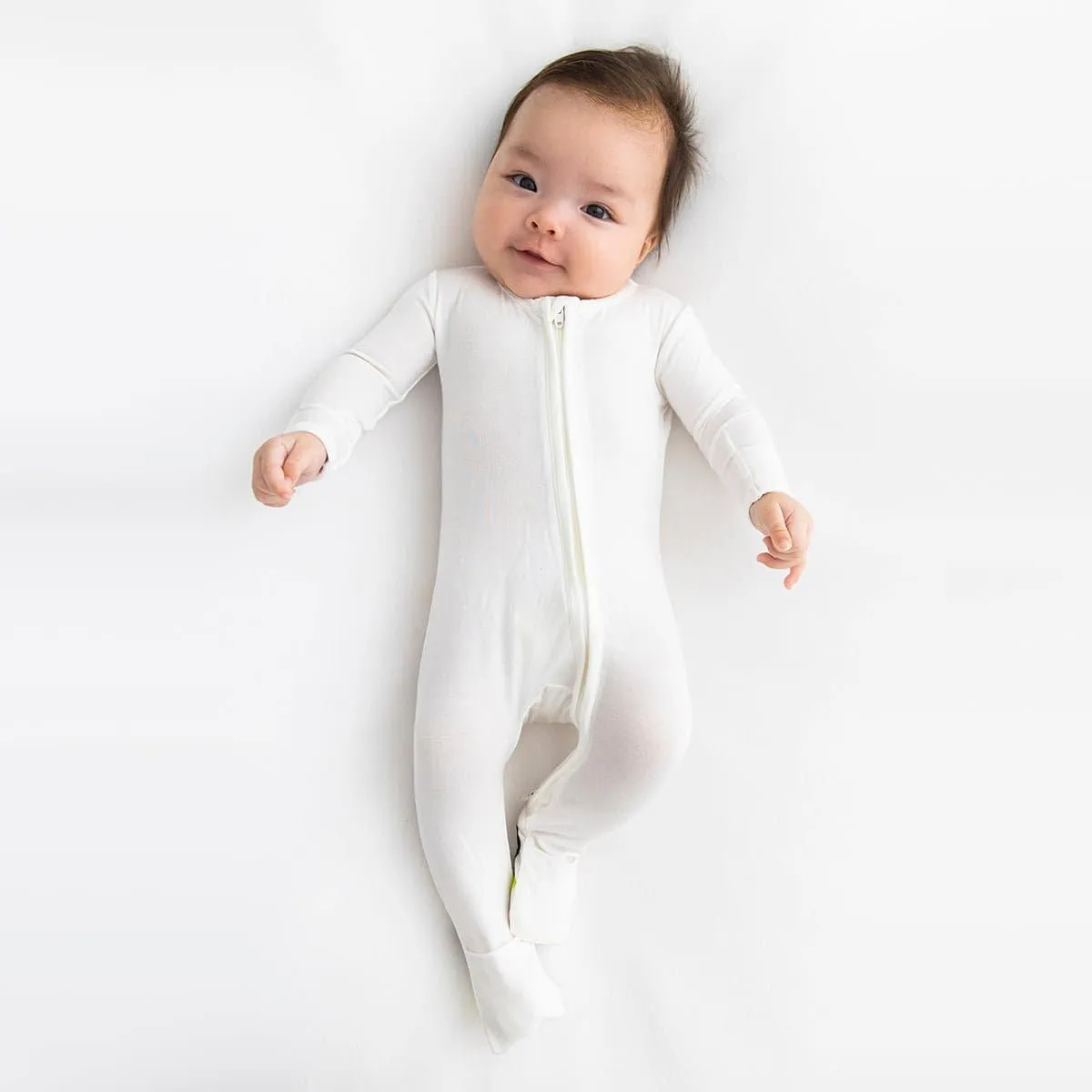 Milk White Bamboo Convertible Footie