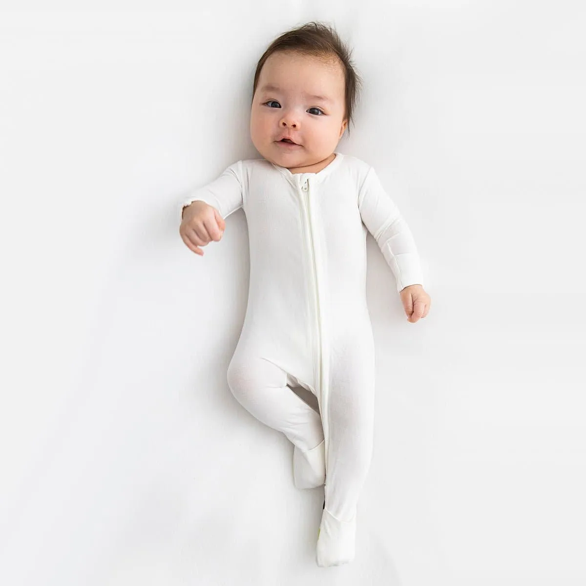 Milk White Bamboo Convertible Footie