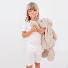 Milk White Bamboo Kids Pajama Short Set