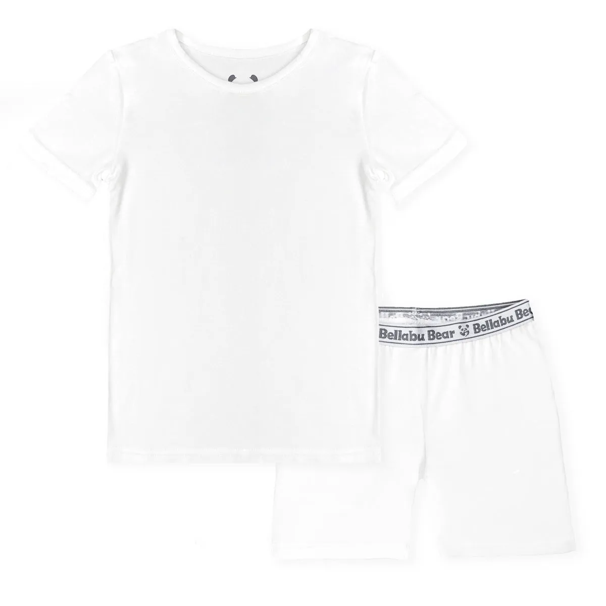 Milk White Bamboo Kids Pajama Short Set