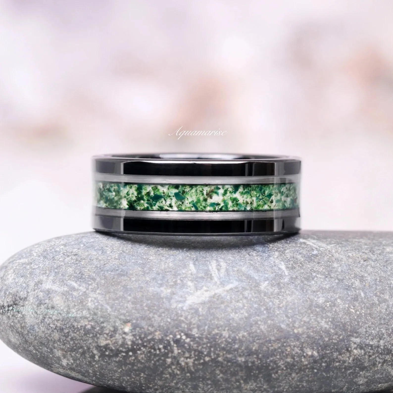 Moss Agate Couples Ring