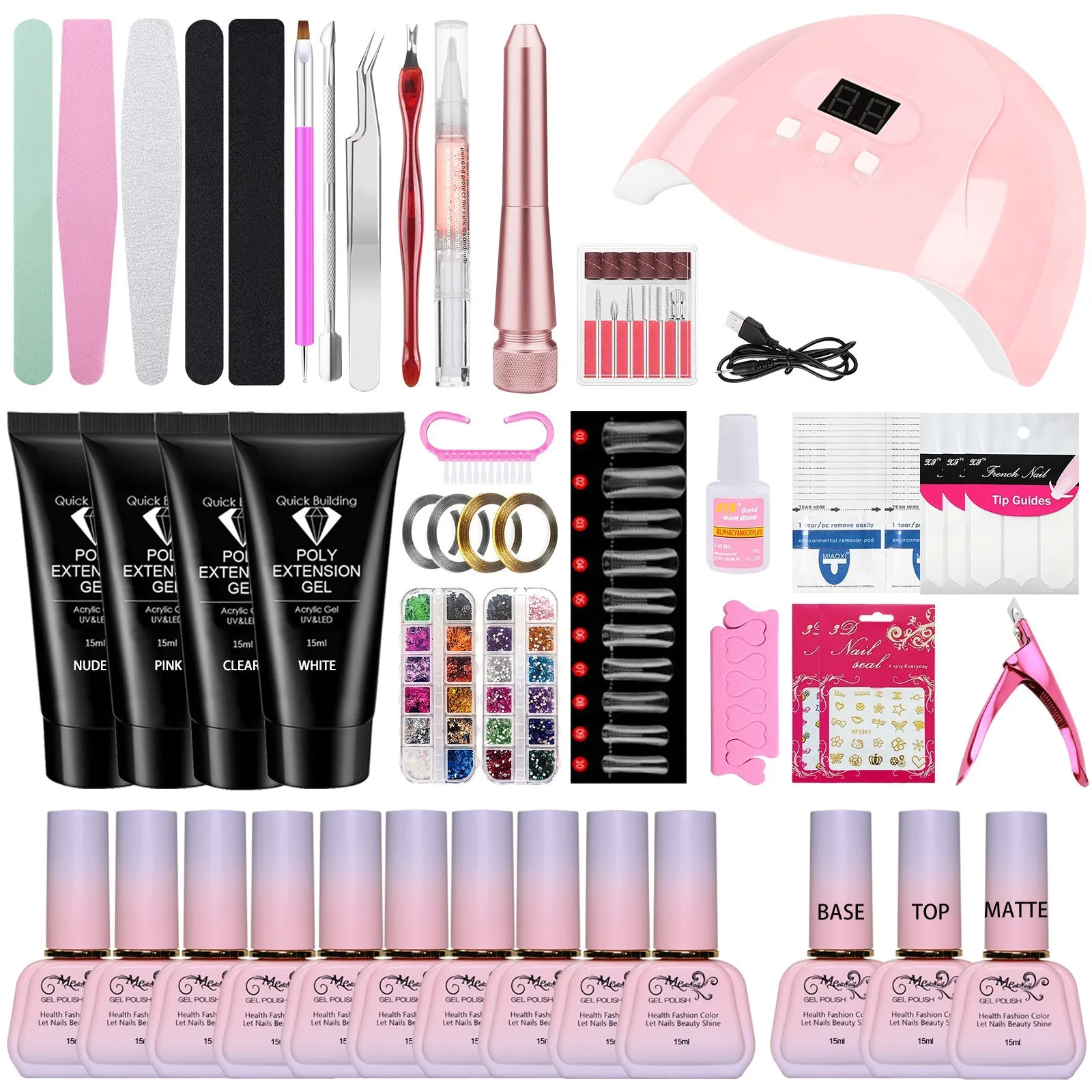 Nail Beauty Tool Set 15ml UV Polish Manicure Set DIY