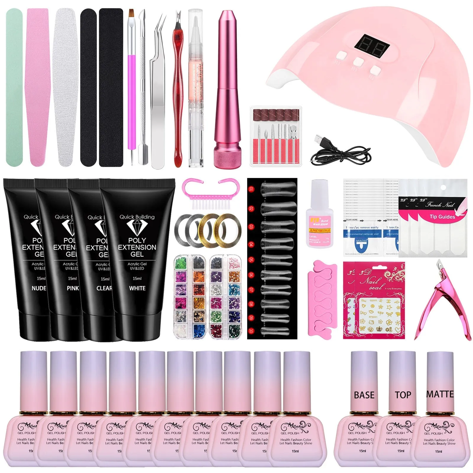 Nail Beauty Tool Set 15ml UV Polish Manicure Set DIY