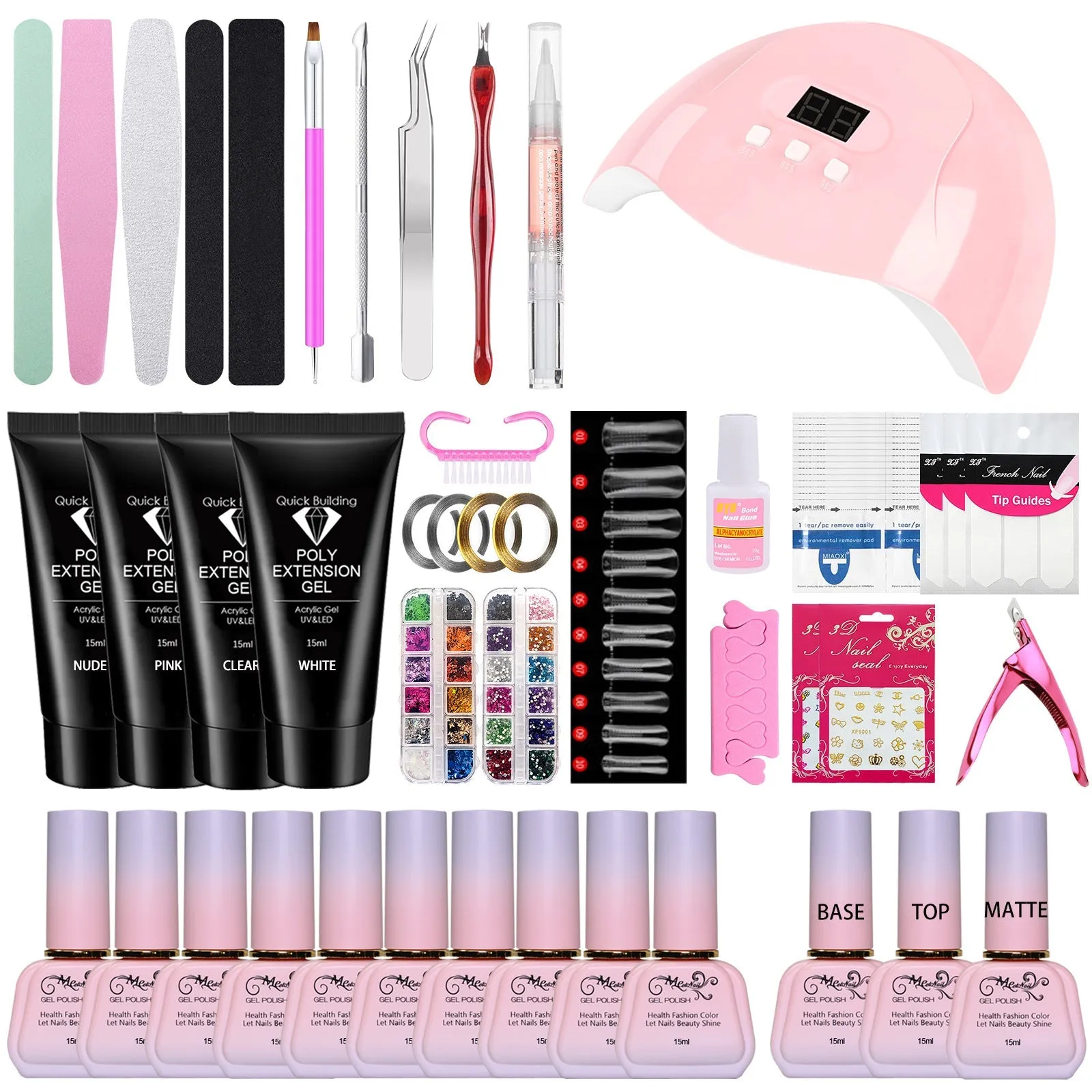 Nail Beauty Tool Set 15ml UV Polish Manicure Set DIY