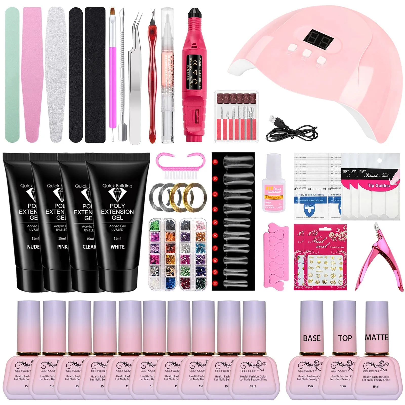 Nail Beauty Tool Set 15ml UV Polish Manicure Set DIY