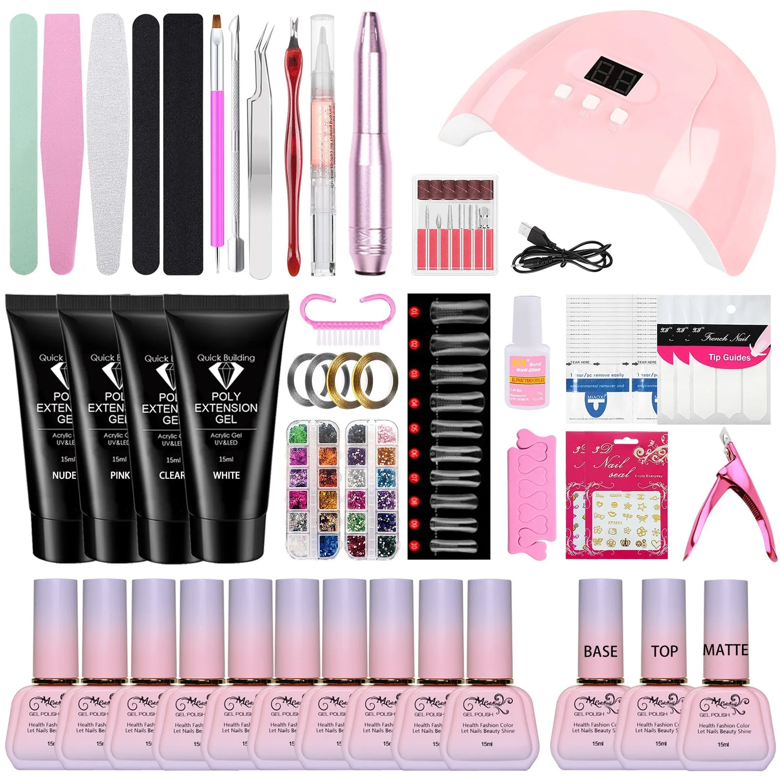 Nail Beauty Tool Set 15ml UV Polish Manicure Set DIY