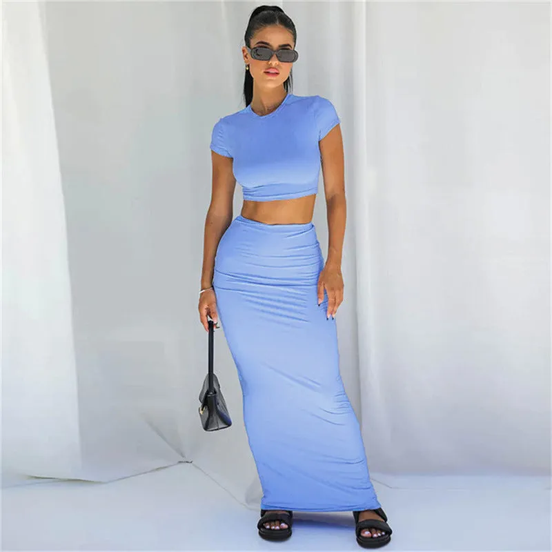 Navel-Baring High Waist Hip skirt suit