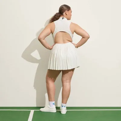 New - Prince Pickleball Women's Zip-Front Pleated Dress - Cream S