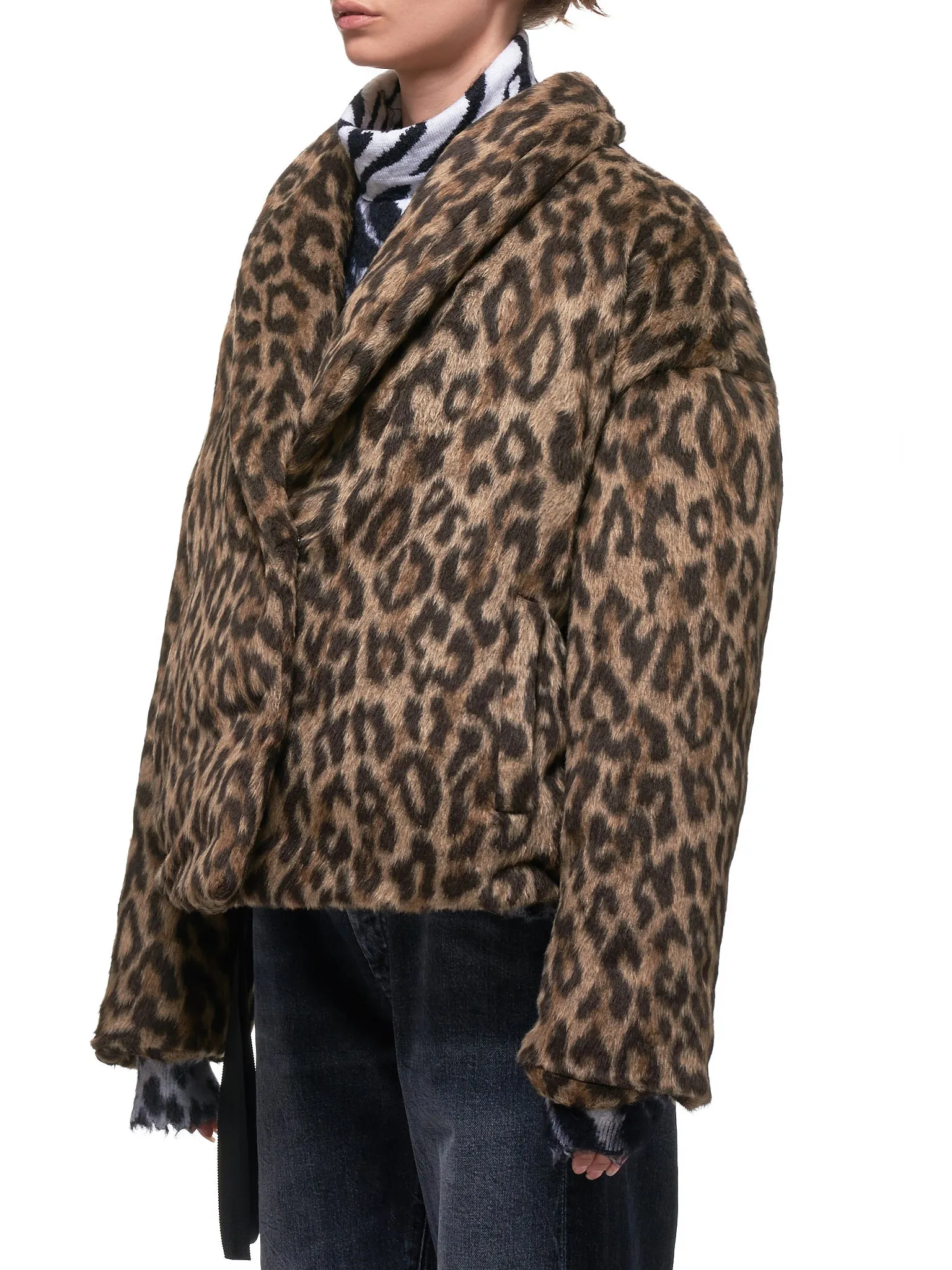 Oversized Leopard Jacket (UWEA101F19FAB001-LEOPARD)