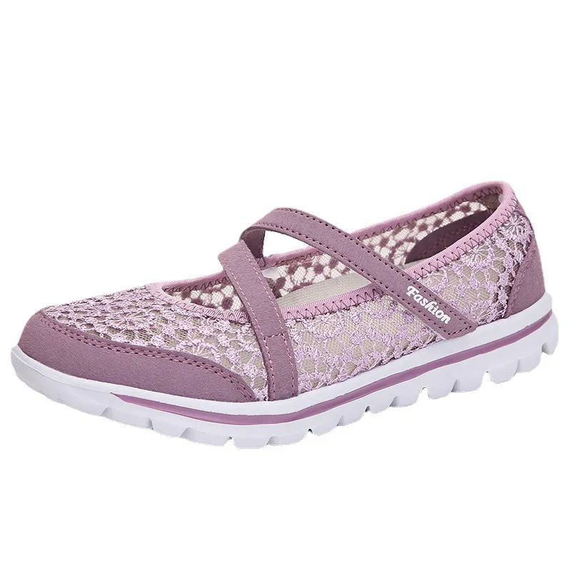 Owlkay Lace Breathable Casual Flat Shoes