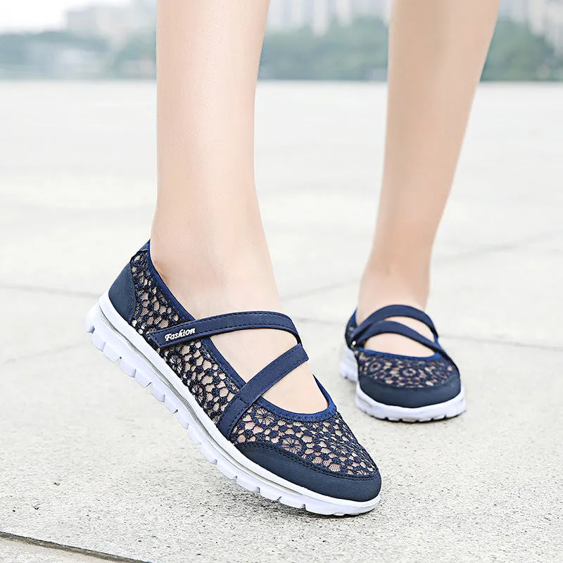 Owlkay Lace Breathable Casual Flat Shoes