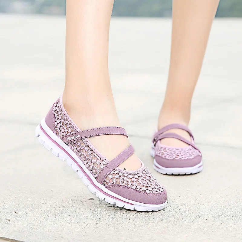 Owlkay Lace Breathable Casual Flat Shoes