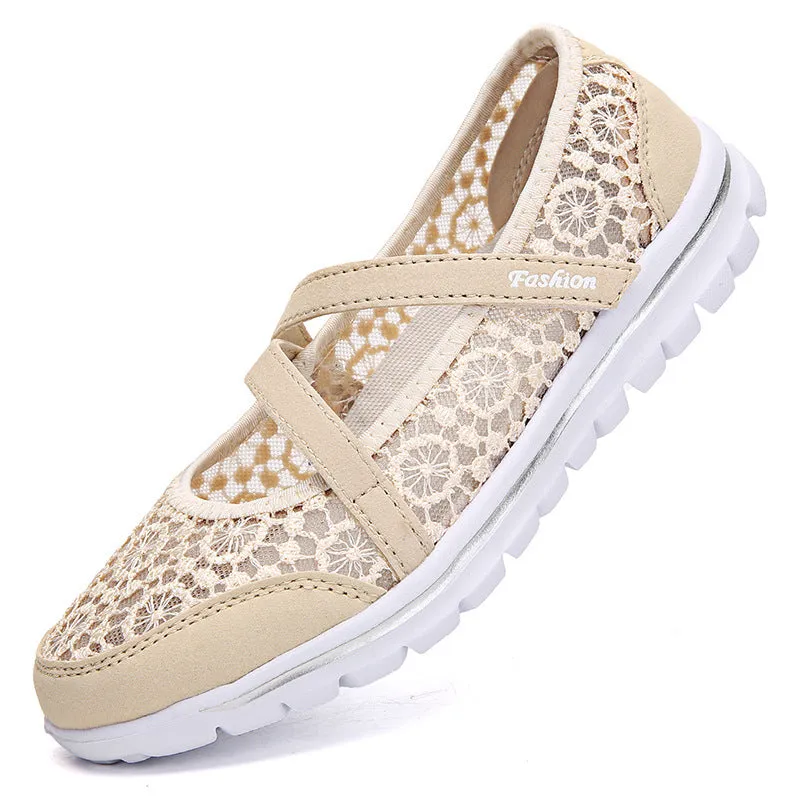 Owlkay Lace Breathable Casual Flat Shoes