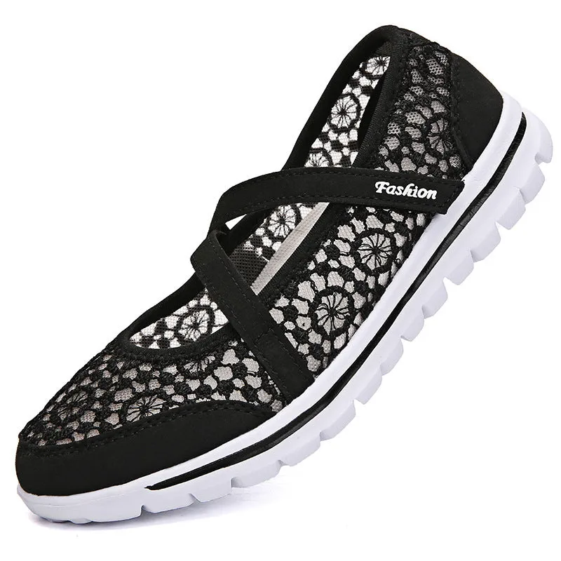 Owlkay Lace Breathable Casual Flat Shoes