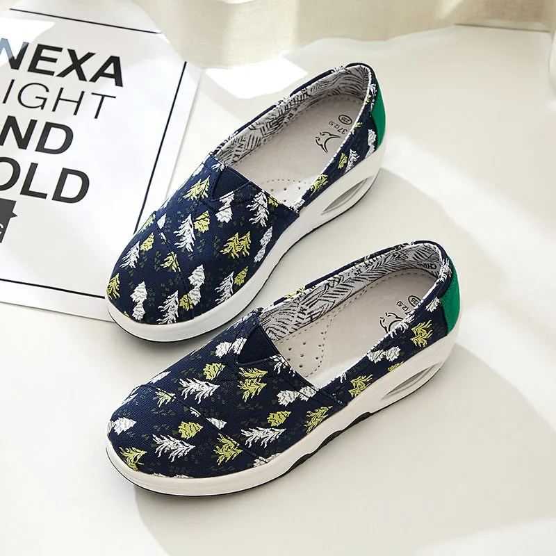 Owlkay Platform Canvas Comfortable Casual Shoes