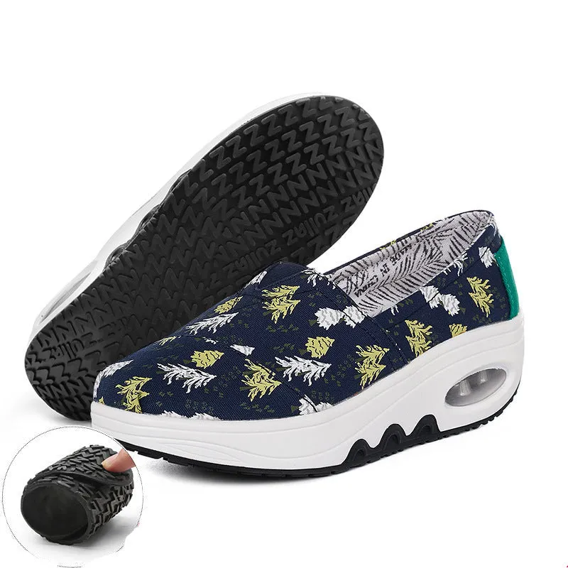 Owlkay Platform Canvas Comfortable Casual Shoes