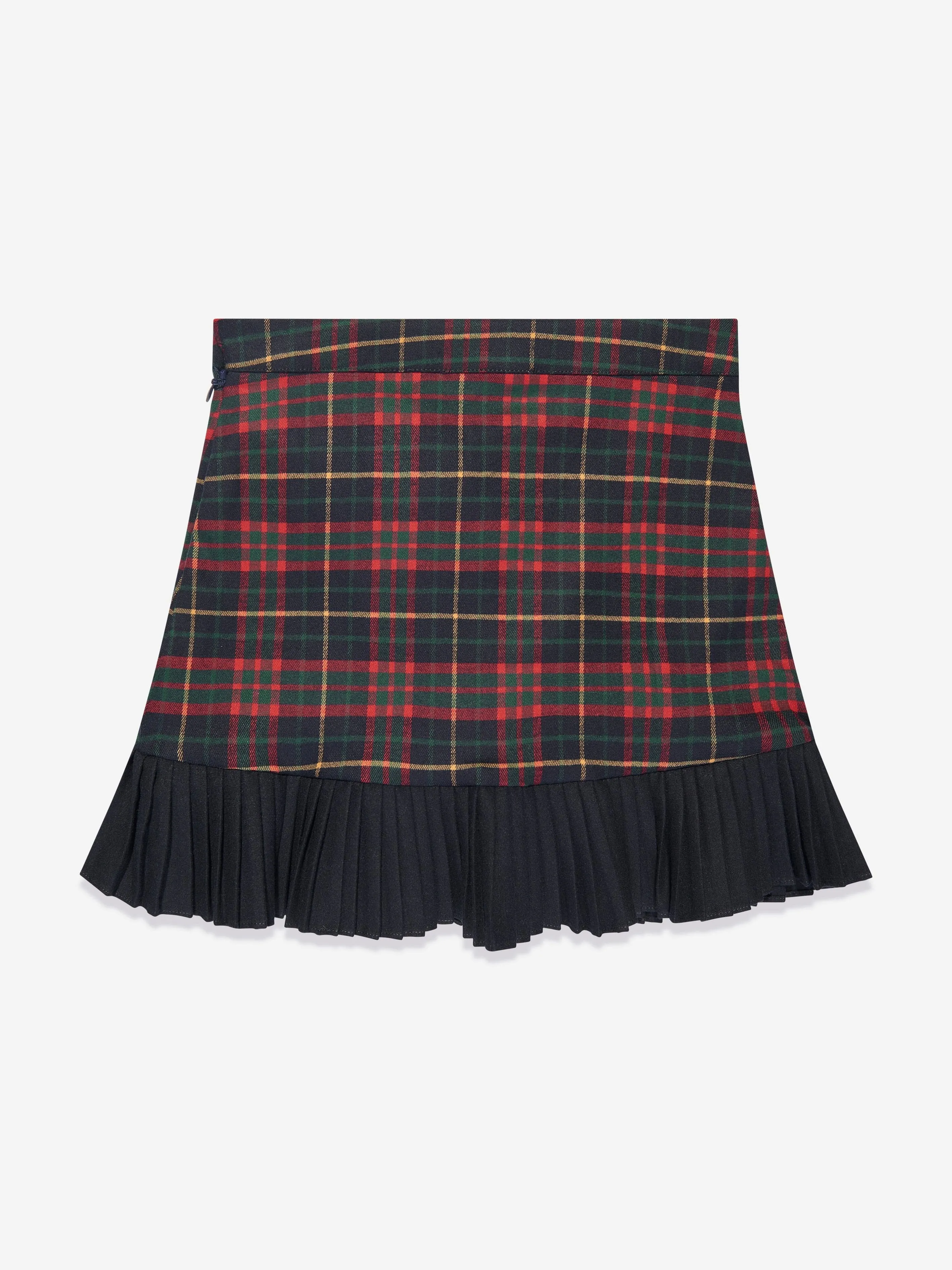 Patachou Girls Tartan Skirt in Navy