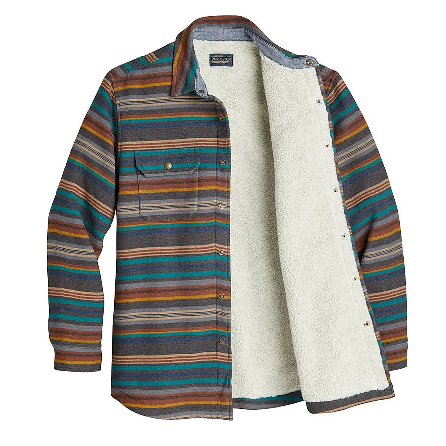 Pendleton Sherpa Lined Shirt Jacket Oxford / Teal Bridger Stripe