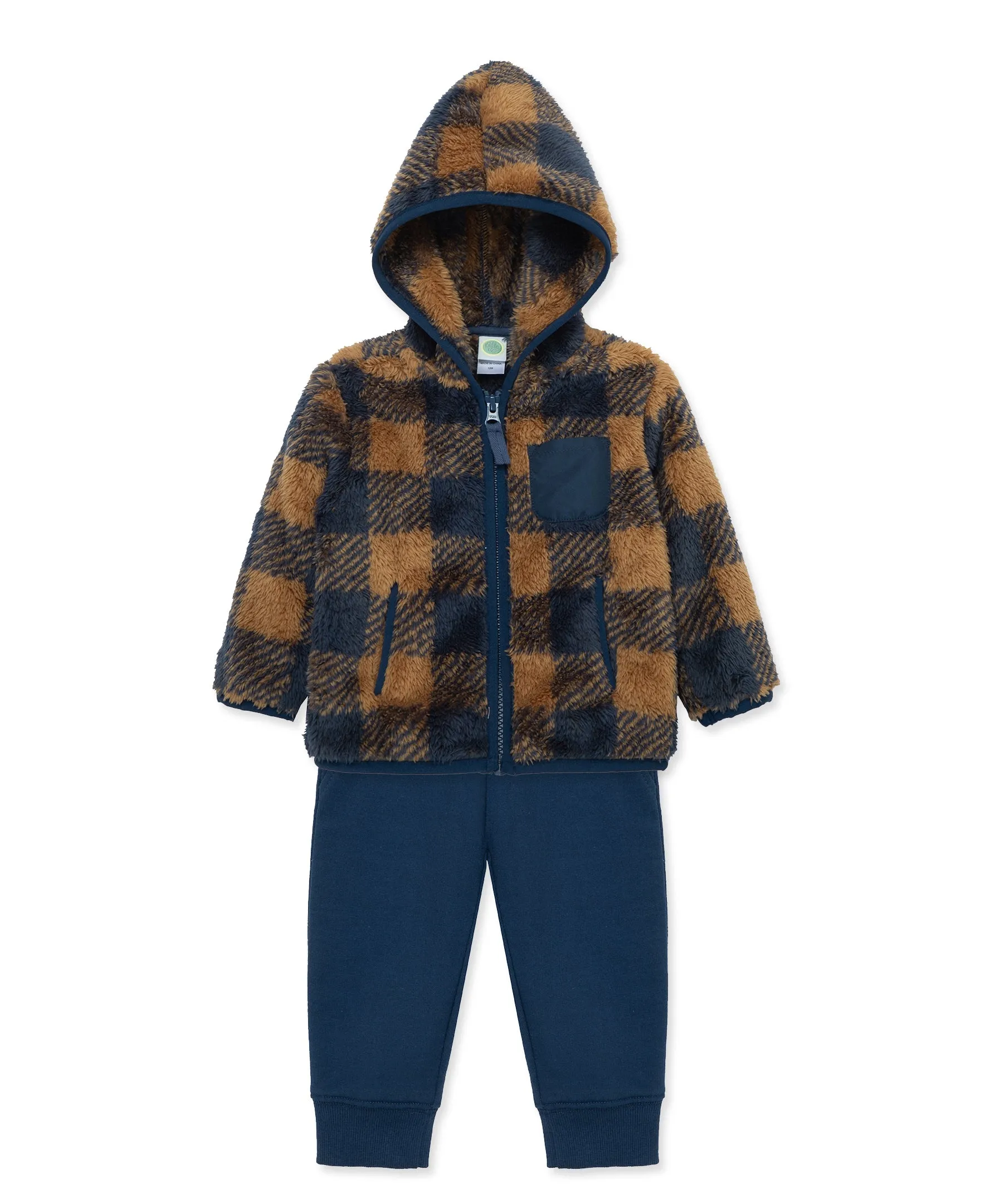 Plaid Sherpa Jacket Set (2T-4T)