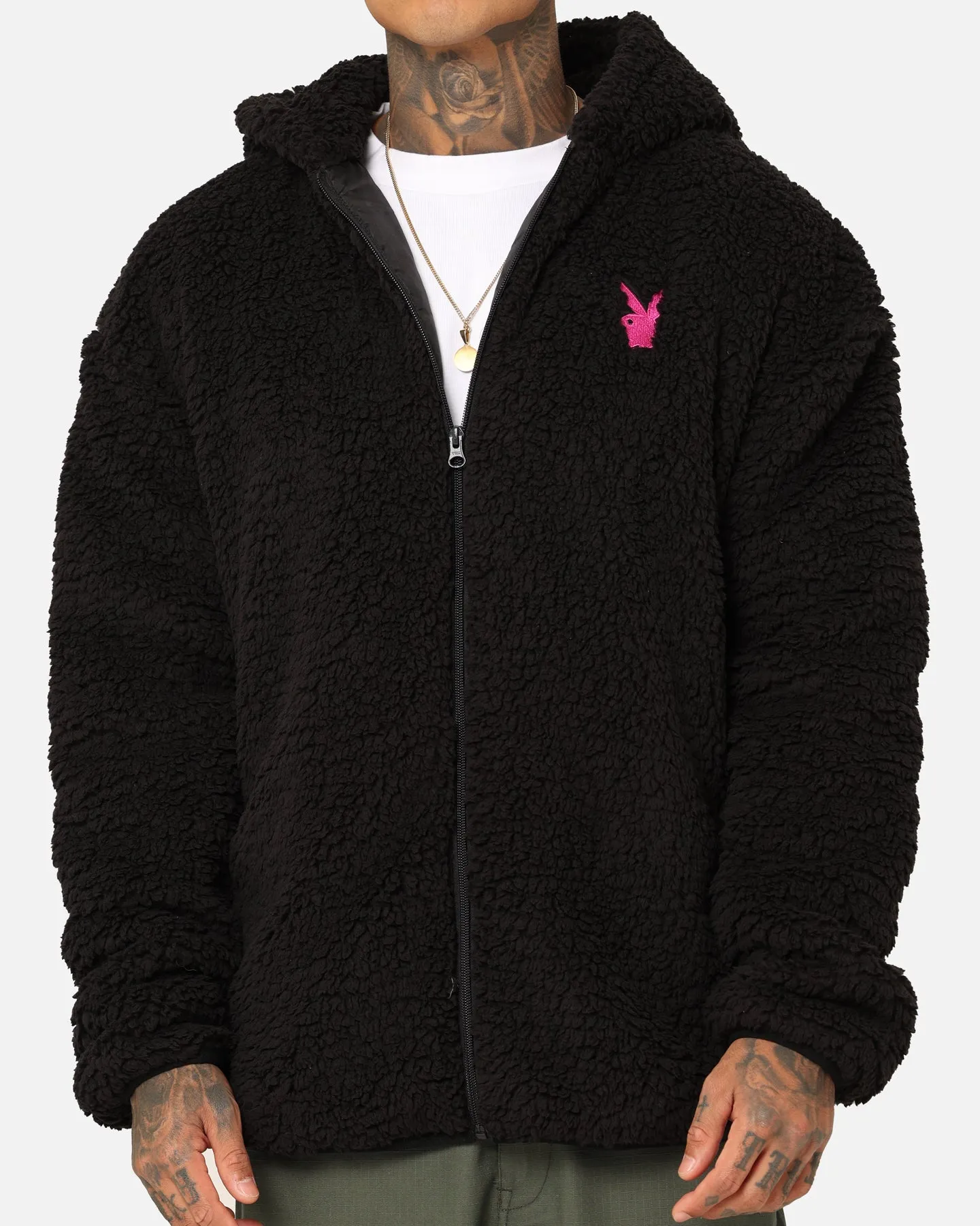 Playboy Bunny O Sherpa Jacket Black