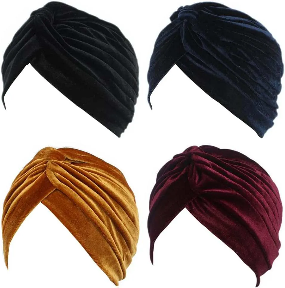 Pleated Stretch Ruffle Women Velvet Hat Cover