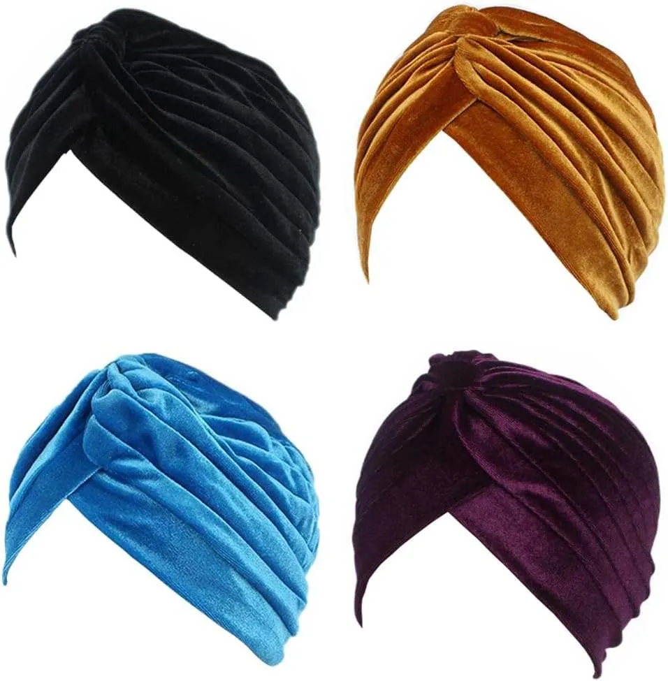 Pleated Stretch Ruffle Women Velvet Hat Cover